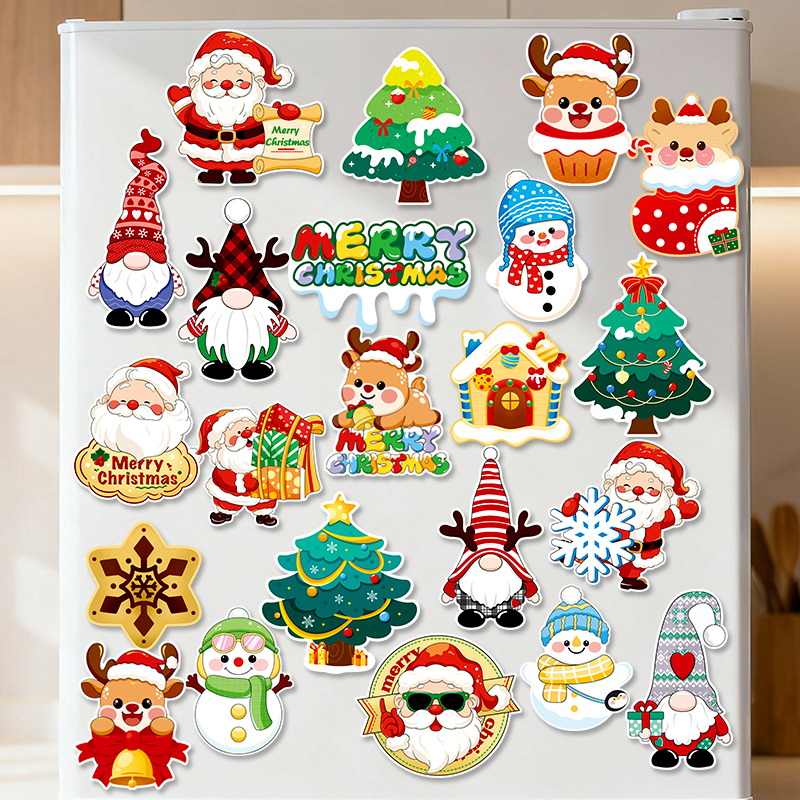 圣诞树冰箱装饰品圣诞节氛围布置雪人圣诞老人磁吸片个性创意门贴