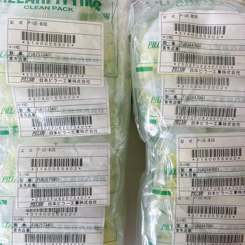日本pillar皮拉PFA接头P-UE-W2B P-UE-W3B P-UE-W4B P-UE-W6B/W8B