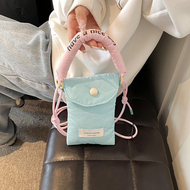 2025春夏新款多巴胺撞色手机包清新可爱时尚口红包单肩斜挎手机包,箱包皮具/热销女包/男包,手机包,淘宝优惠券,粉丝福利购,淘宝优惠卷