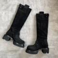 Black Nubuck Leather