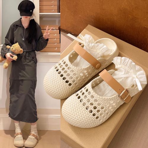 2026新款夏季9951溯溪洞洞鞋女外出透气踩水舒适包头居家女拖鞋
