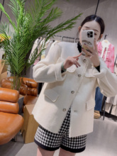 珞炫Loftshine羊毛慵懒风毛呢外套女士冬季新款宽松双面呢大衣