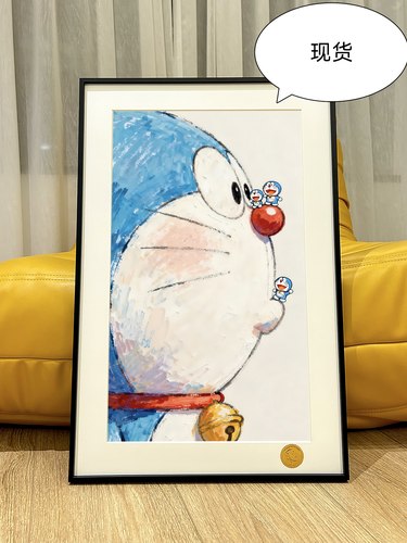 星空《油画哆啦A梦》哆啦A梦Doraemon机器猫小叮当动漫二次装饰画