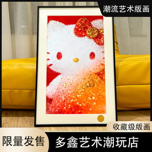 星空 金色kitty Hello Kitty凯蒂猫堤提猫吉蒂猫三丽鸥动漫装饰画