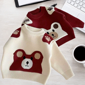 婴儿毛线衣宝宝内搭毛衣 儿童卡通针织衫 男童毛衣冬季 加厚2025新品