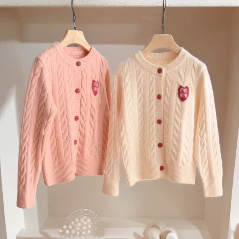 儿童洋气针织衫女童毛衣开衫2026新款中大童韩版春秋外套女宝上衣