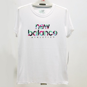 清仓正品NewBalance夏季女子圆领短袖T恤衫运动上衣AWT71650-WT
