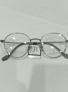 JR超轻钛合金近视眼镜框小圆框小脸显瘦复古银30422