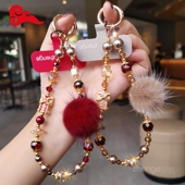 手机挂链精品手作国风醒狮暴富挂件串珠链手腕挂饰手提链手机挂绳