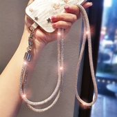 彩色满钻手机挂绳结实耐用女长款 户外出行便携防丢摔斜挎挂件饰品