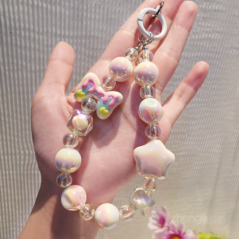 手机挂绳涂鸦蝴蝶结炫彩