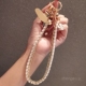 手机挂绳小香风手链时尚 金属圆扣夹片手提挂链 女皮卡链手腕绳短款