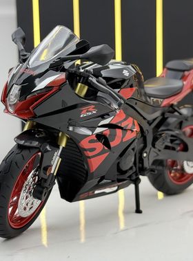华一合金车模1:12铃木Gsx1000R摩托车声光儿童玩具车模型摆件收藏