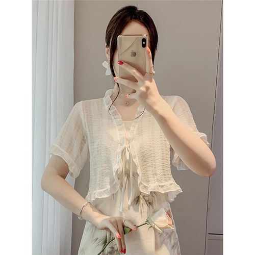 法式短袖防晒开衫女夏季外套