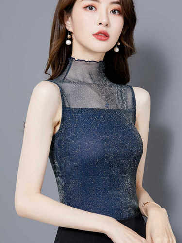 打底毛衣高档万能领子薄纱百搭