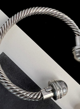 vintage欧美纯银925手镯手工