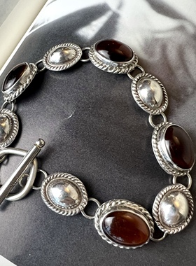 925纯银手链古董首饰中古饰品