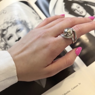 925纯银戒指手工戒指欧美中古老银饰vintage古董首饰戒指16号银戒