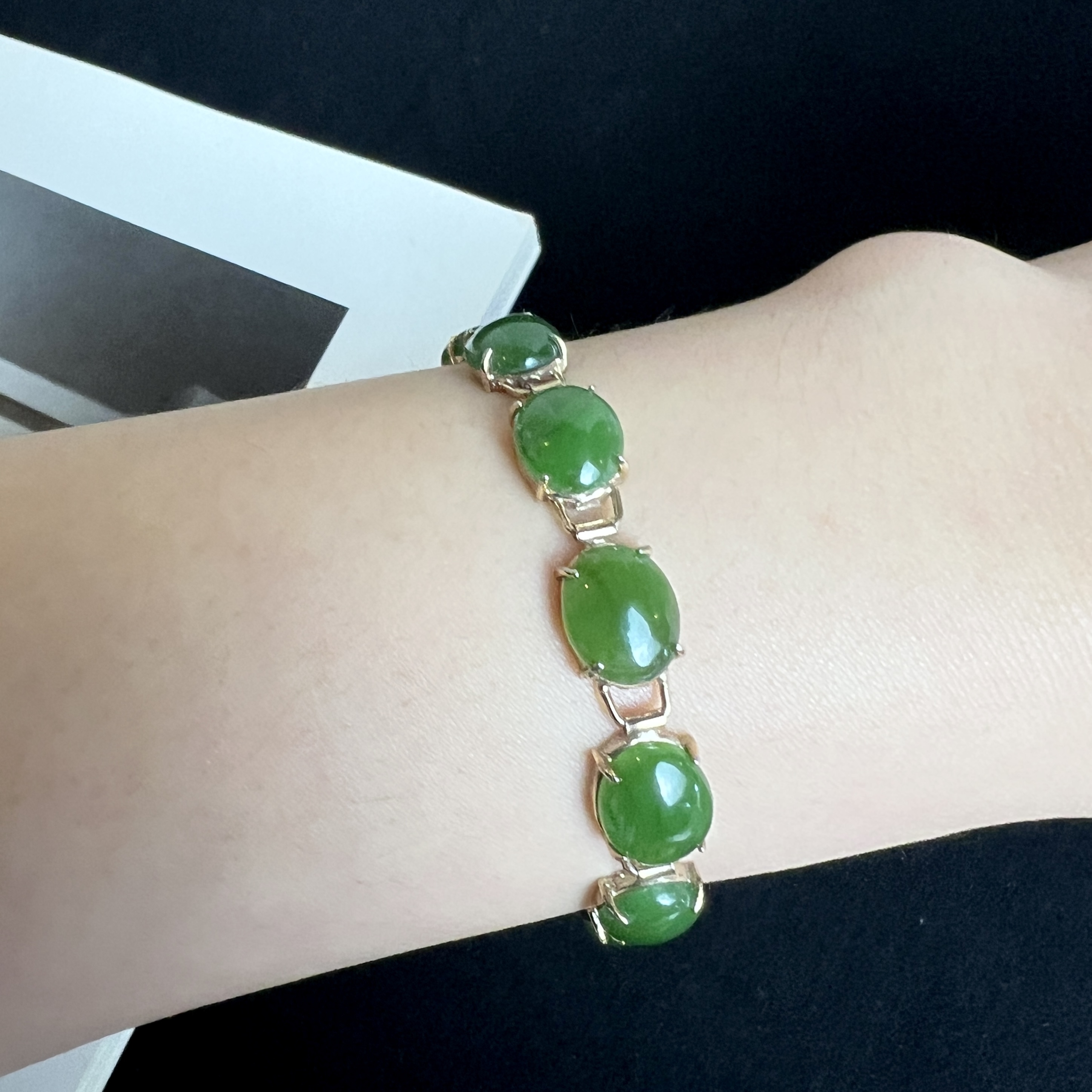 天然和田玉手链和田碧玉手链早期台湾出口古董首饰中古饰品