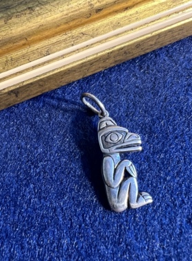 印第安设计师品牌银饰图腾吊坠欧美vintage古董首饰中古饰品