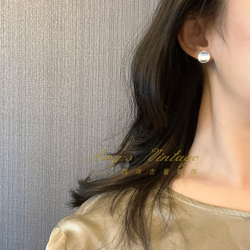 欧美vintage古董首饰中古饰品设计师大牌银饰925银耳钉中古银饰
