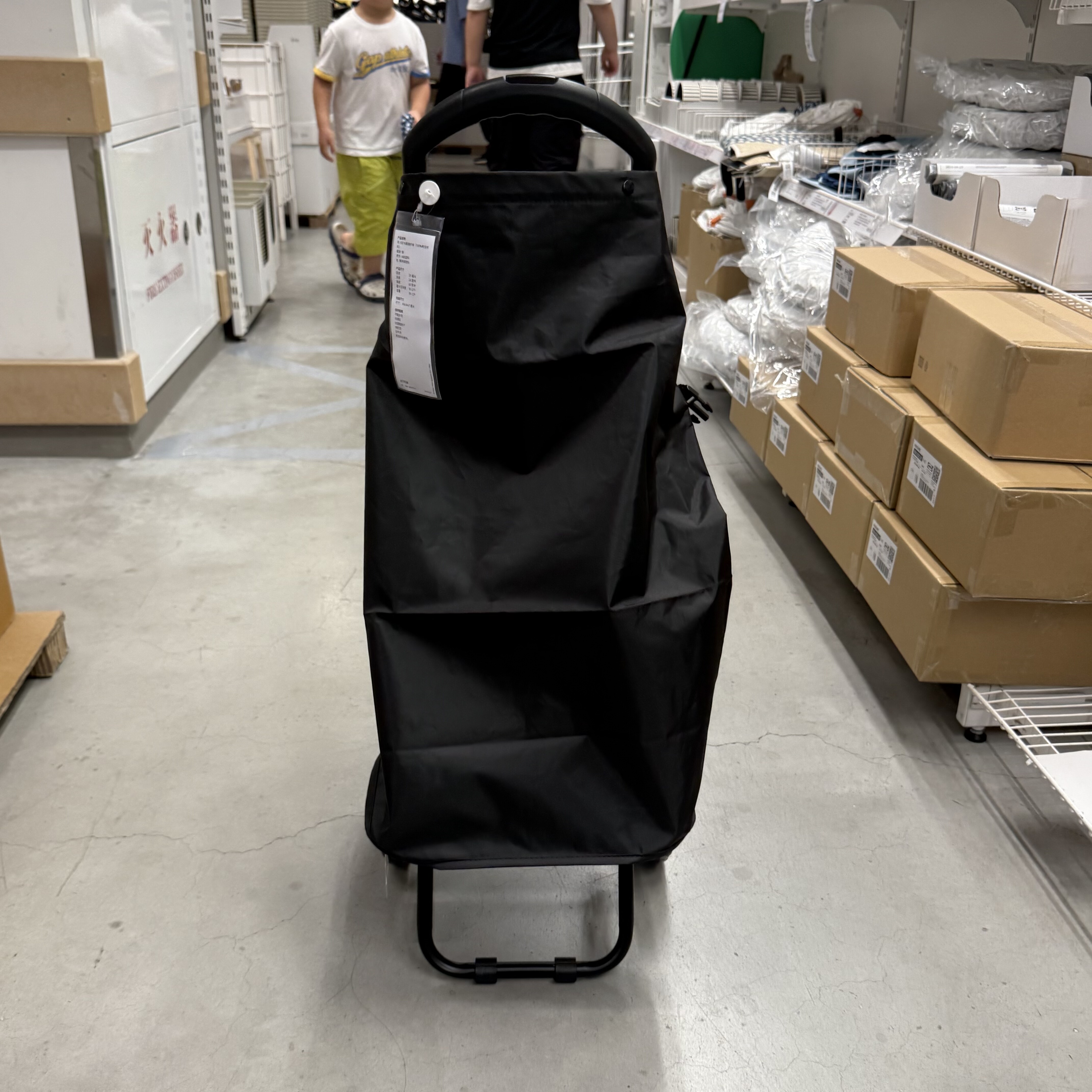 宜家正品代购拉达布带轮38公升简约购物袋手推工具车购物小拖车