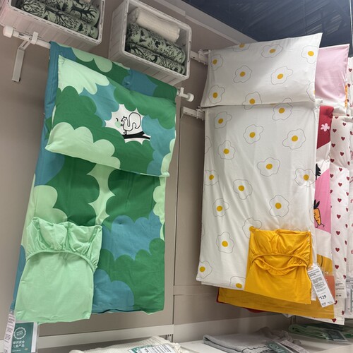 新品宜家GRONFINK格吕恩芬克婴儿床品被褥3件套儿童房家用