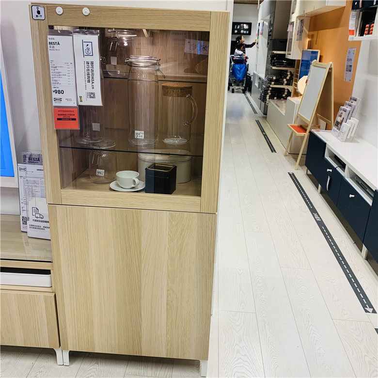 宜家国内代购贝达 展示柜玻璃酒柜客厅现代酒柜餐具柜