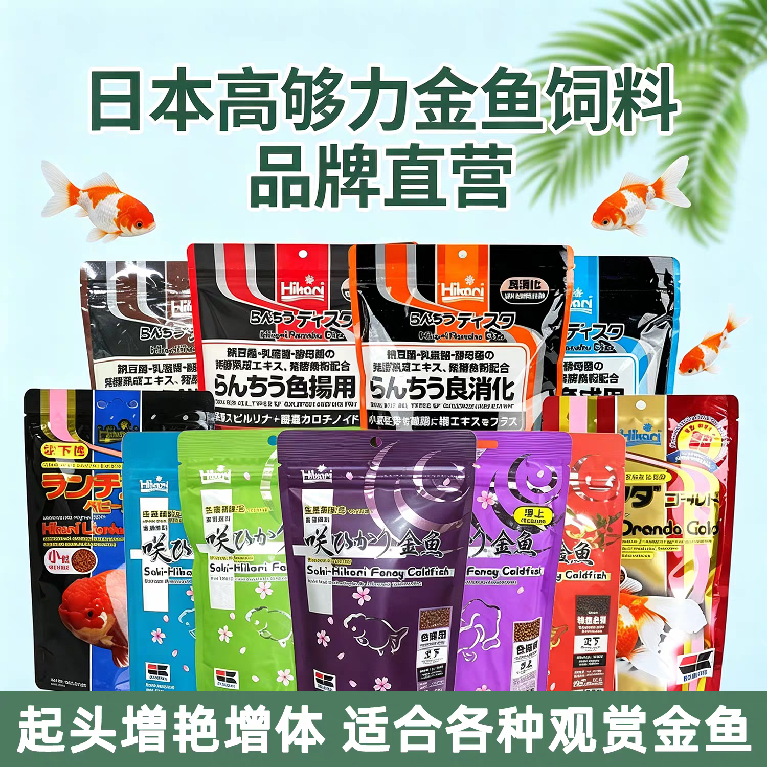 日本高够力金鱼龟粮善玉菌上浮饲料兰寿金鱼通用调理肠胃不浑水