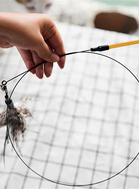 自用款 | MISSPET超长逗猫杆羽毛杆钢丝铃铛猫玩具羽毛逗猫棒柔韧