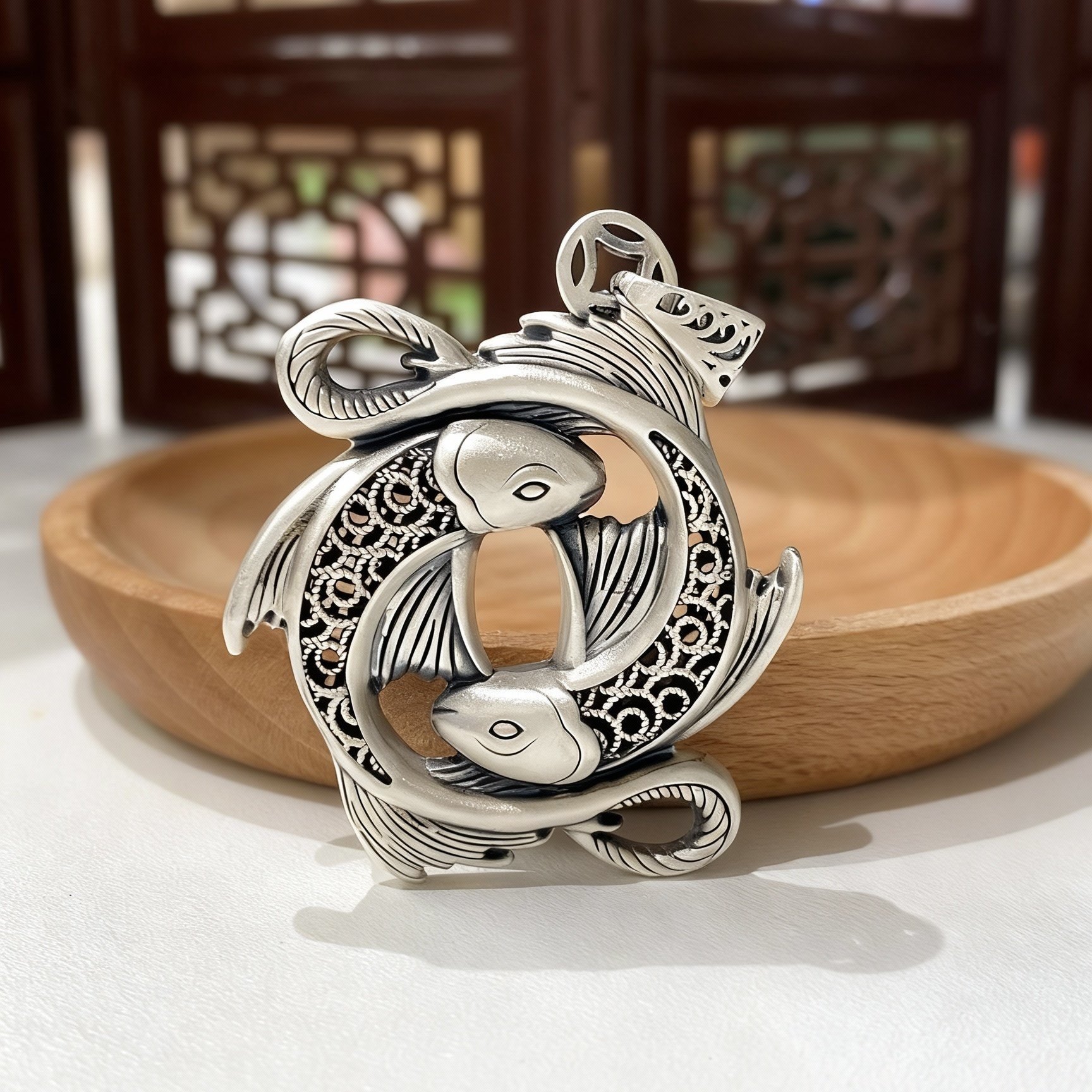 足银999复古民族风百搭个性潮流女饰镂空毛衣坠 双鱼吊坠毛衣链,饰品/流行首饰/时尚饰品新,银饰吊坠,淘宝优惠券,粉丝福利购,淘宝优惠卷