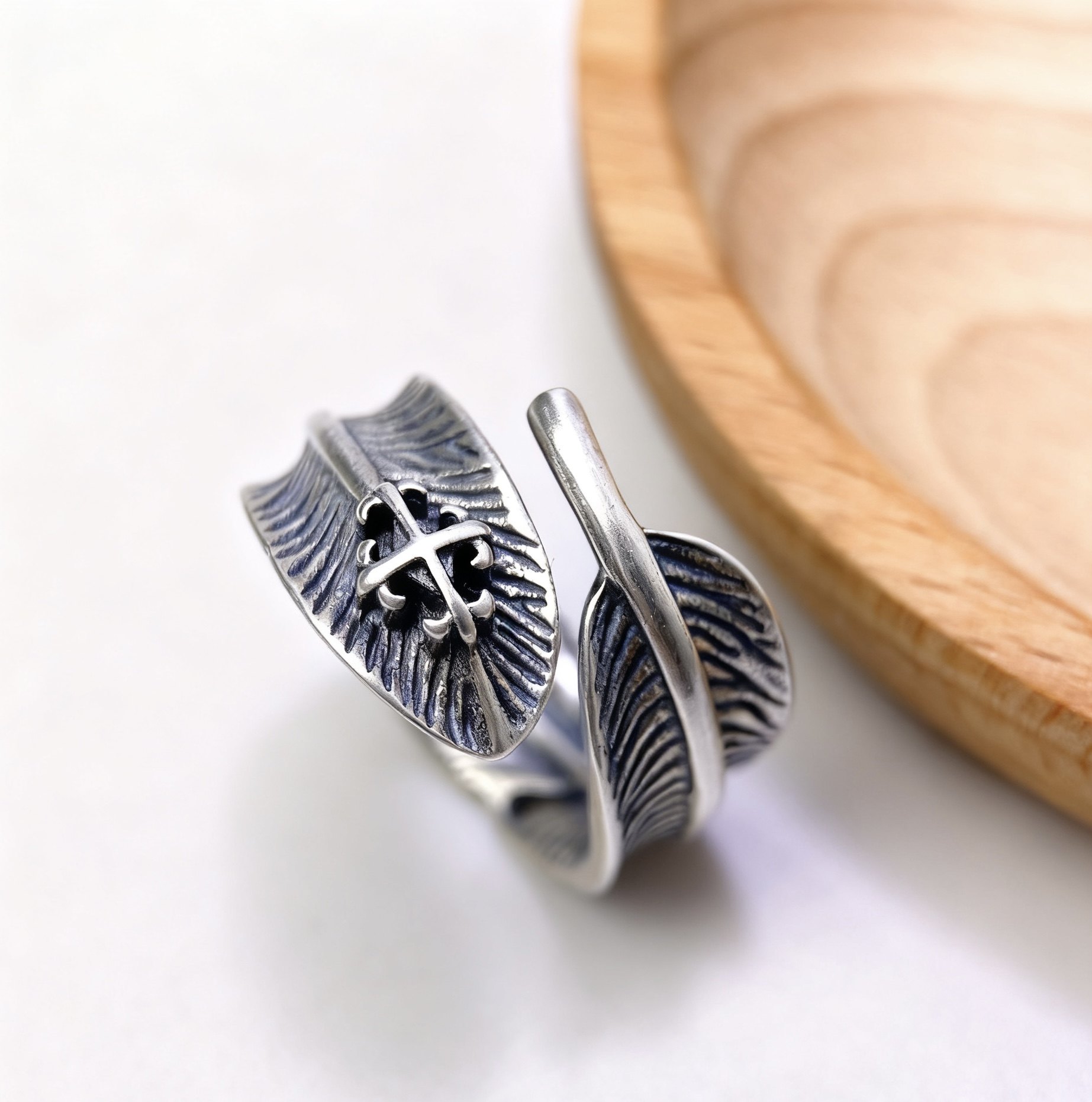 纯银925羽毛戒指楚乔传同款简约复古男士女款开口可调节食指指环,饰品/流行首饰/时尚饰品新,银饰戒指,淘宝优惠券,粉丝福利购,淘宝优惠卷