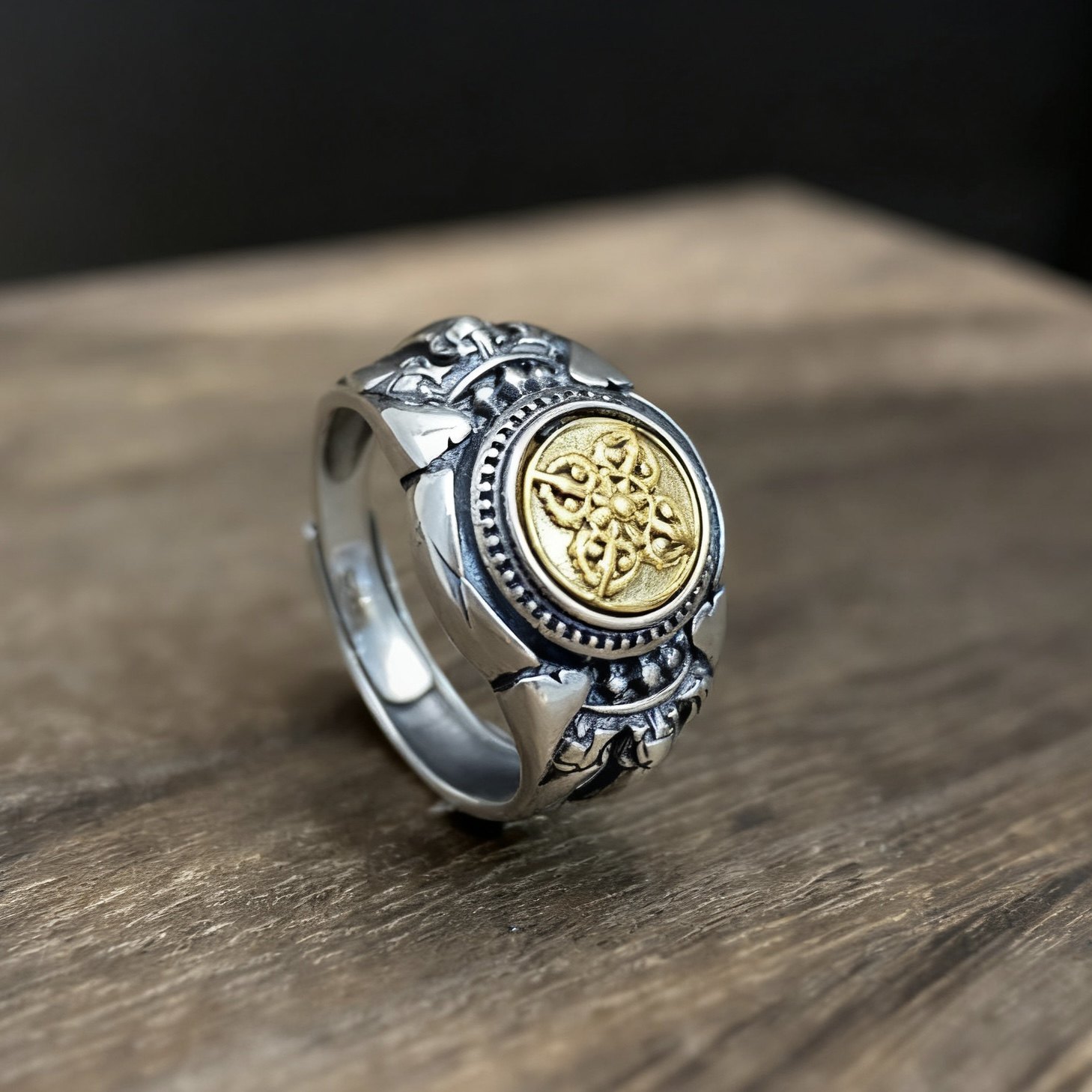 纯银925金刚杵戒指可转动开口调节复古男款指环食指戒,饰品/流行首饰/时尚饰品新,银饰戒指,淘宝优惠券,粉丝福利购,淘宝优惠卷