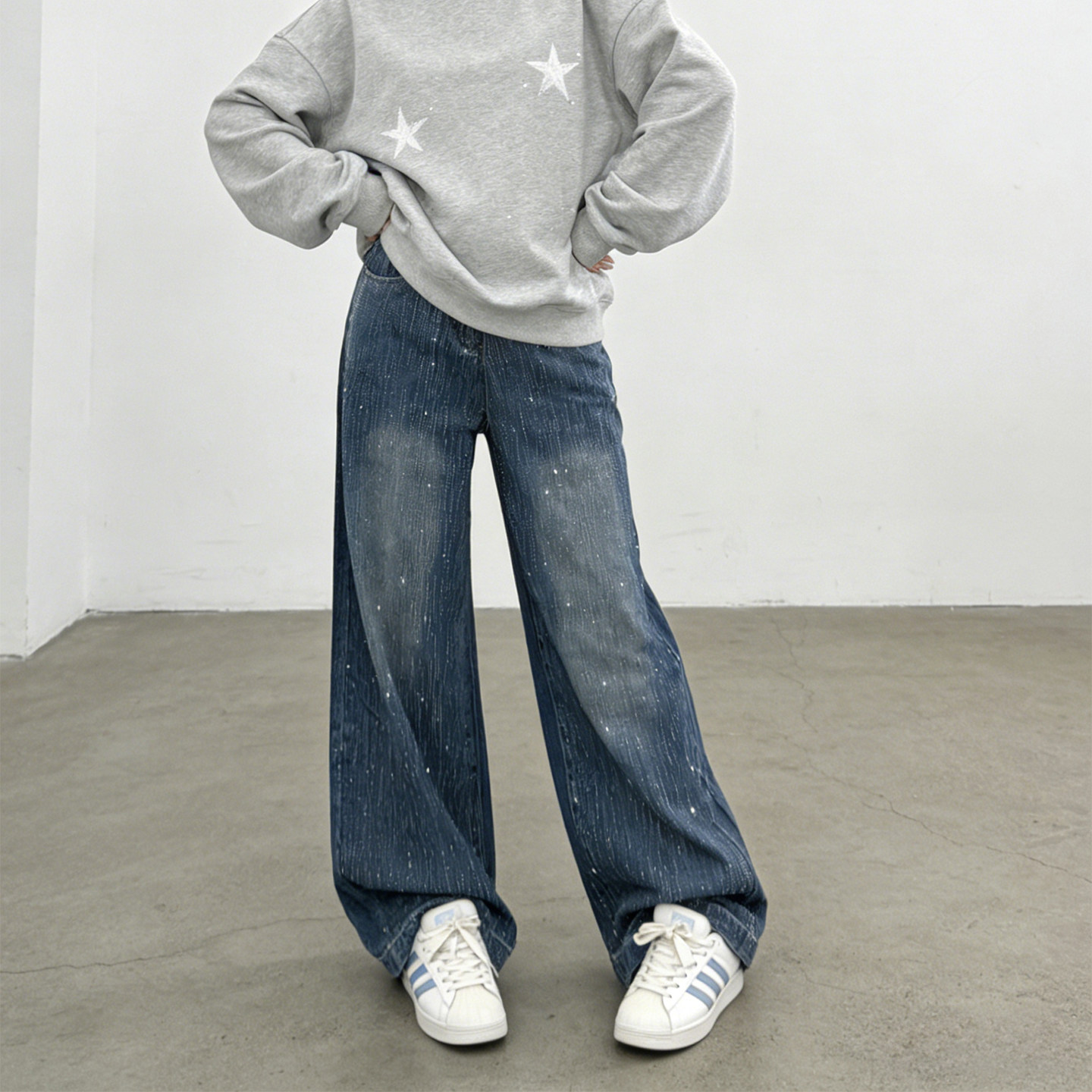 300斤大码胖mm做旧水洗阔腿烫钻牛仔裤女宽松显瘦百搭休闲直筒裤,女装/女士精品,大码裤装,淘宝优惠券,粉丝福利购,淘宝优惠卷