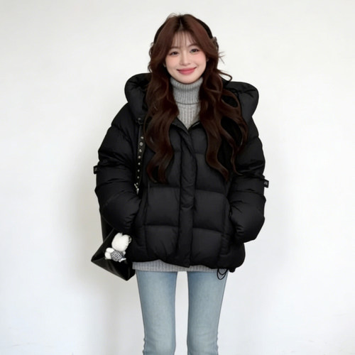 300斤大码加厚保暖泡芙棉服外套