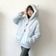 300斤大码 胖mm甜美可爱卡通连帽棉服女宽松冬季 加厚保暖棉袄外套