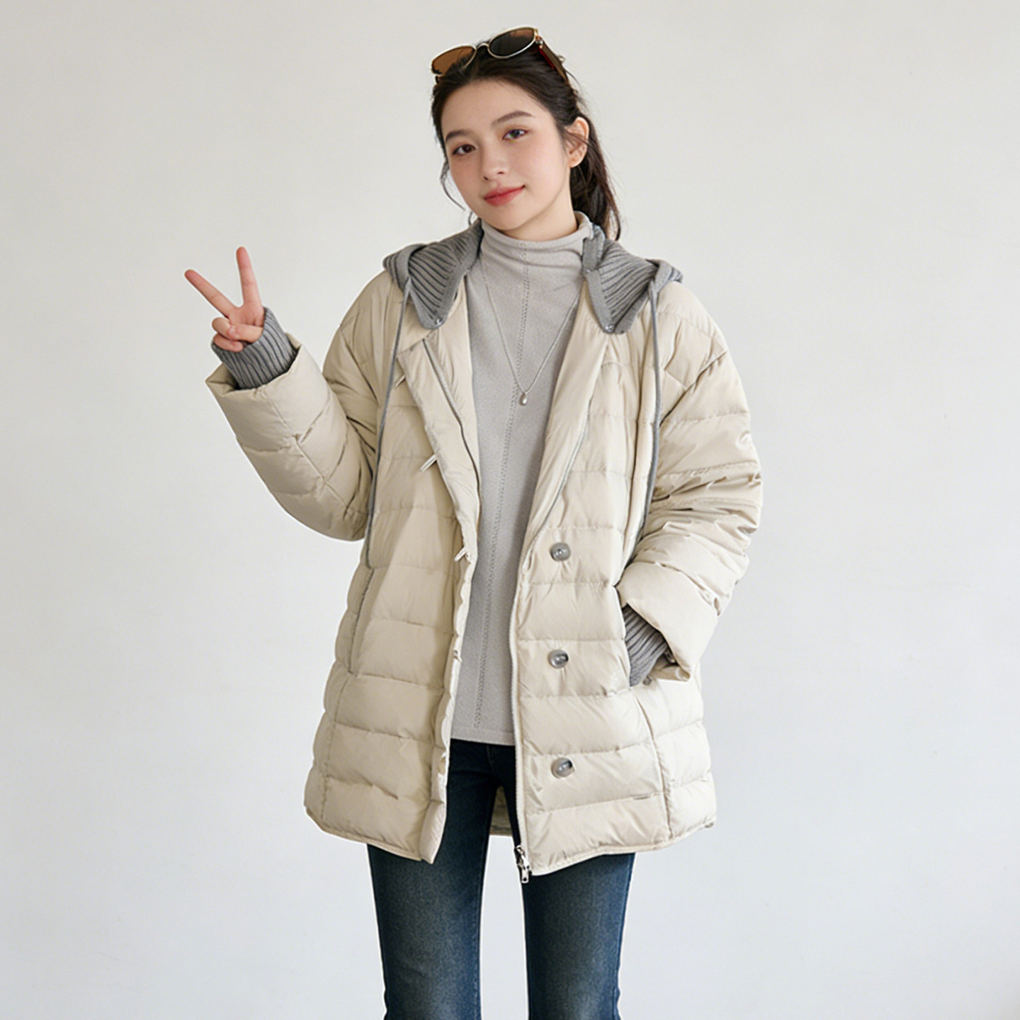 大码胖mm小众百搭棉服女冬季超好看假两件夹棉加厚保暖棉衣面包服,女装/女士精品,大码棉服,淘宝优惠券,粉丝福利购,淘宝优惠卷