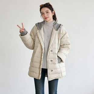 大码 超好看假两件夹棉加厚保暖棉衣面包服 胖mm小众百搭棉服女冬季