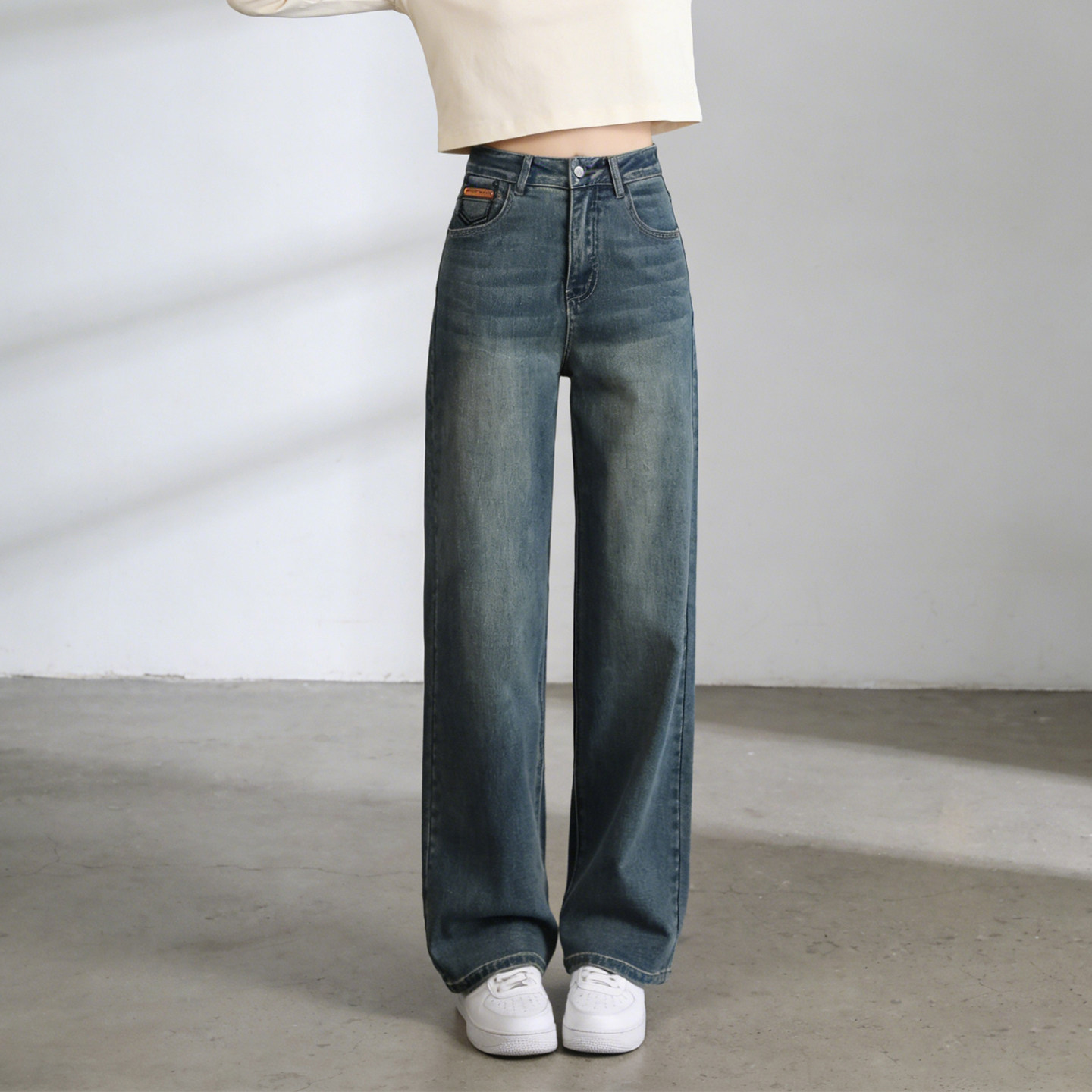 2026春季大码胖mm高腰阔腿牛仔裤女梨型身材垂感宽松显瘦直筒裤子,女装/女士精品,大码裤装,淘宝优惠券,粉丝福利购,淘宝优惠卷