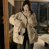 复古工装 美式 冲锋衣外套女设计感小众宽松 大码 300斤胖mm2026春季