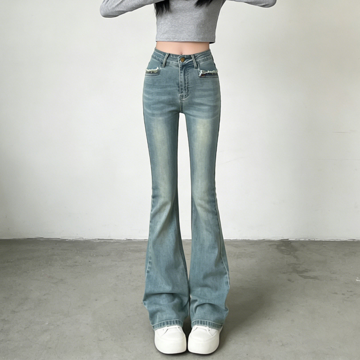 2026春季大码胖mm高腰显瘦微喇弹力牛仔裤女复古水洗宽松喇叭裤子,女装/女士精品,大码裤装,淘宝优惠券,粉丝福利购,淘宝优惠卷