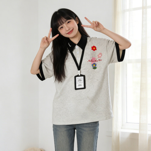 300斤大码POLO领宽松刺绣短袖T恤