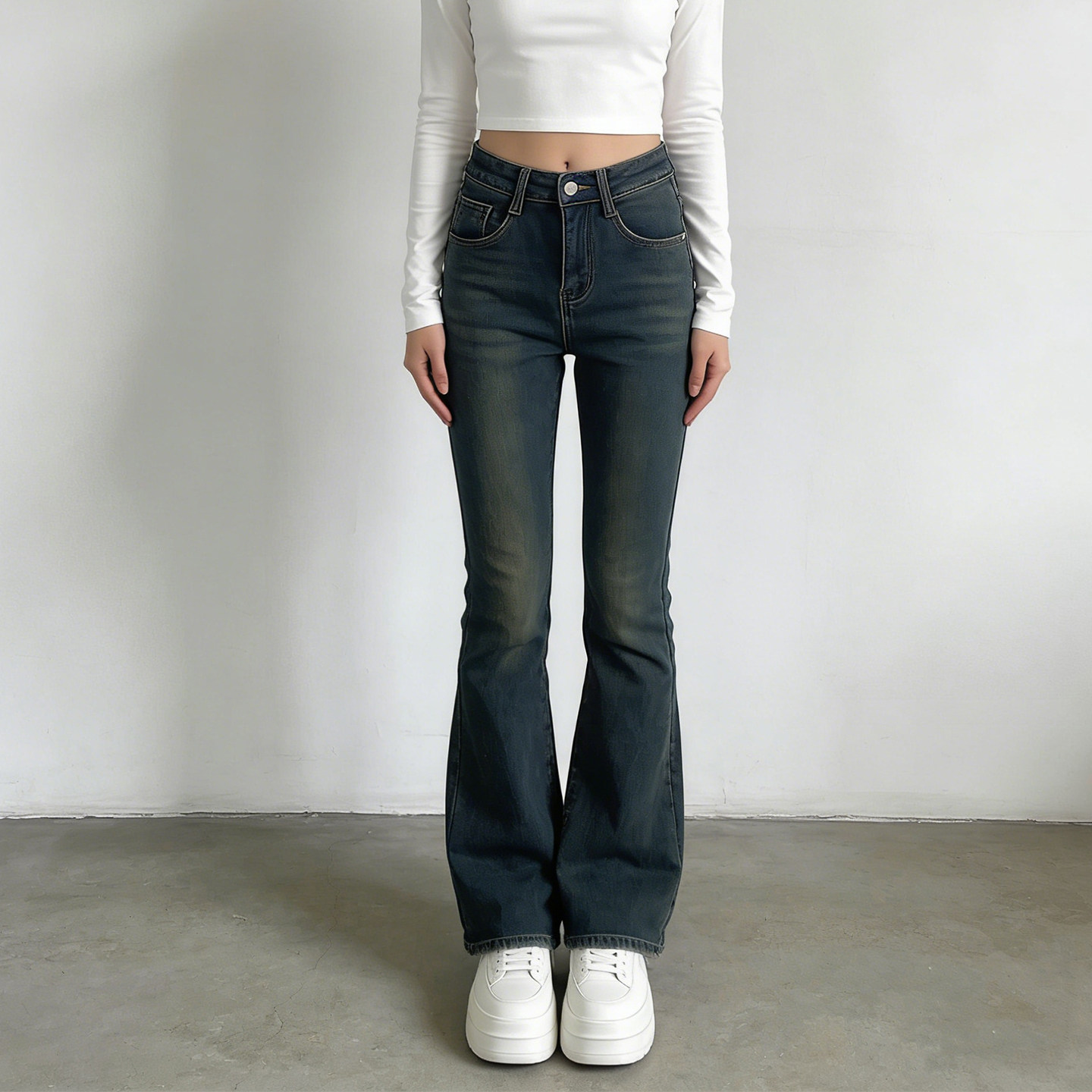 2026春季大码胖mm美式复古微喇弹力牛仔裤女显瘦显腿长垂感喇叭裤,女装/女士精品,大码裤装,淘宝优惠券,粉丝福利购,淘宝优惠卷