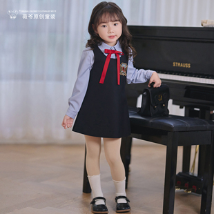 日常百搭女童学院风衬衫 秋季 连衣裙 小乖乖学院风套装 薇爷原创