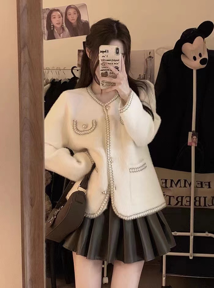 【北极绒】新款秋冬针织小香风开衫外套