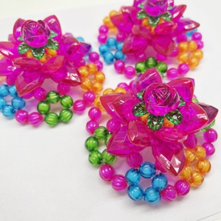 手工斋菜花串珠diy手工南方拜佛供碗供盘点缀花果盘斋菜花材料