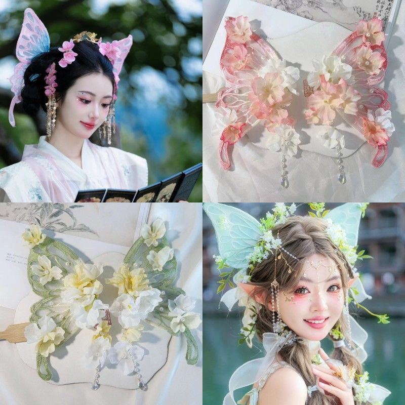 一个装后脑勺发夹森系头饰珍珠流苏梦幻汉服配女宝宝超大抖音同款