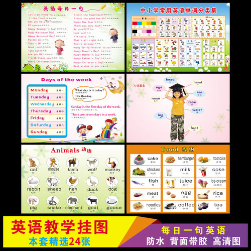 英语phonics自然拼读法大挂图双面少幼儿教材拼写字母英文单词表