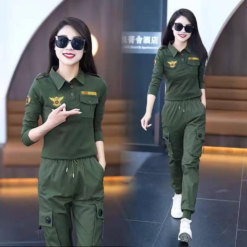 时尚迷彩服套装春秋新款户外个性