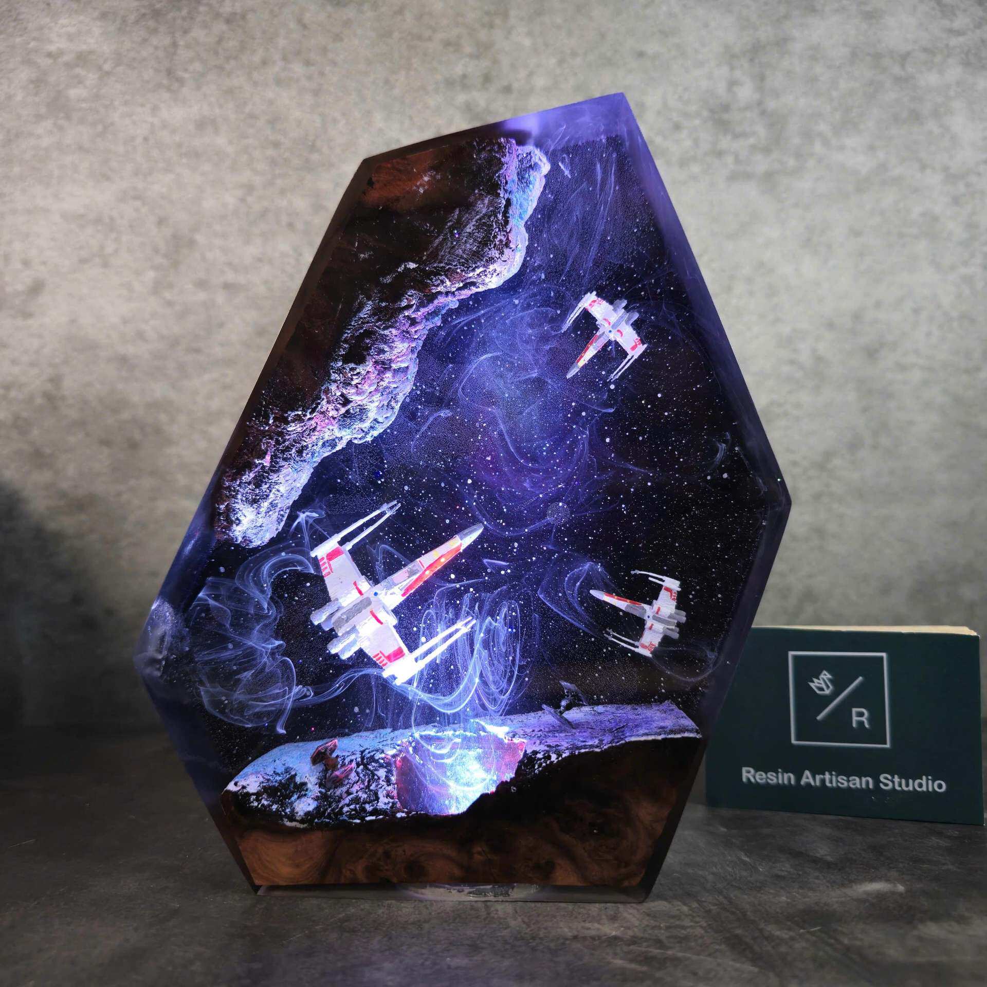星球大战宇宙飞船星际战斗机飞机木头摆件小夜灯床头灯氛围灯礼物